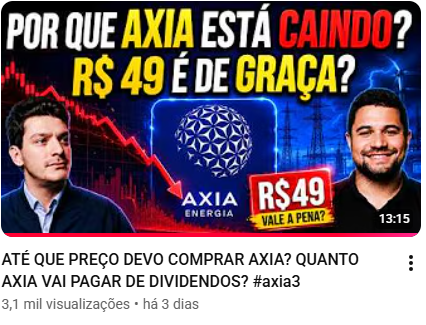 POR QUE A AXIA ESTÁ CAINDO? VALE A PENA COMPRAR ABAIXO DOS 50 REAIS?